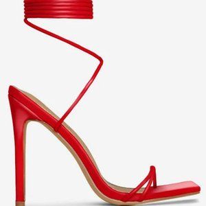 Ego Shoes Red Strappy Heels
